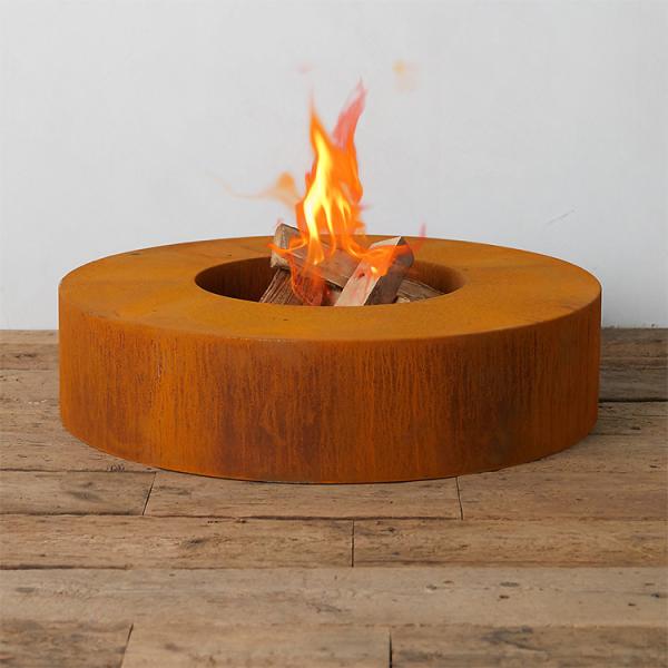 Decprative em volta da madeira que queima o fogo de aço Pit Bowl de Corten 70cm
