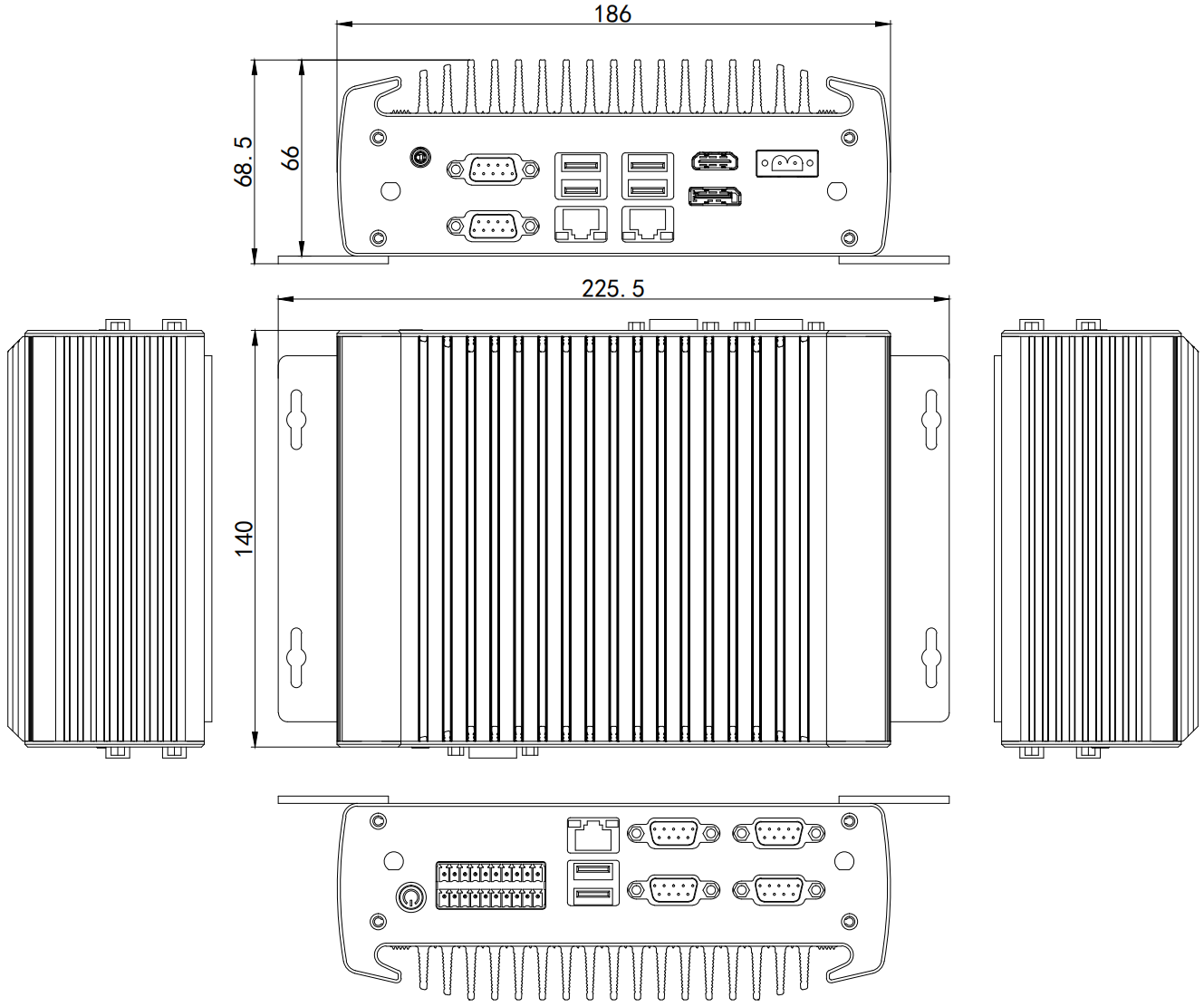 IBOX-1226 J6412 Промышленный мини-компьютер без вентилятора с 32 ГБ оперативной памяти и 12 В постоянного тока