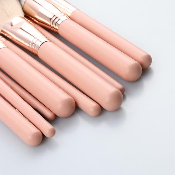 Complete Face And Eye Cosmetic Makeup Brush Set Champagne Gold Color