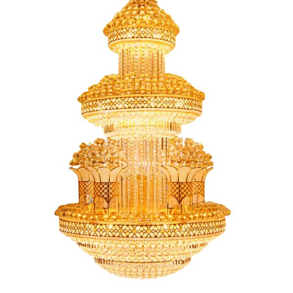 Indian crystal hanging lamp large hotel diy crystal chandelier (WH-CN-06)