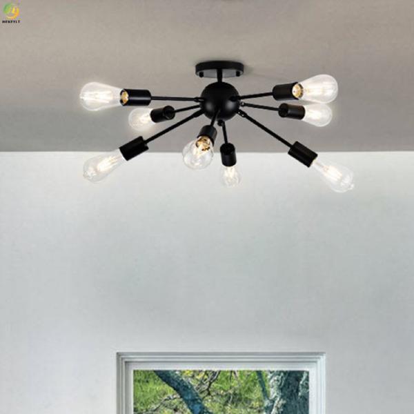 Iron Pendant Light Home Art Baking Paint Black LED Nordic Pendant Light