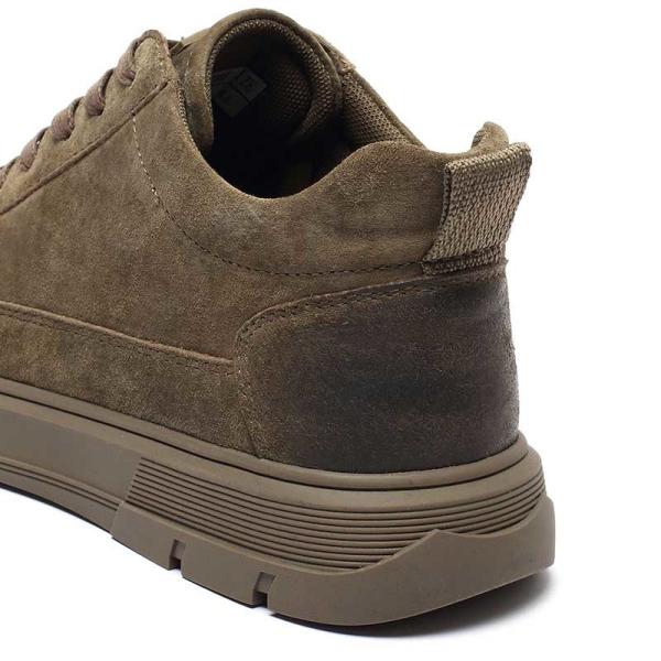 ODM Spring EU46size Leather Casual Waterproof Boots Olive Green