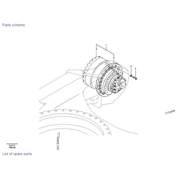 Belparts Excavator EC140B Final Drive Assembly SA 1143-01060 VOE 14524182 SA 7117-30011
