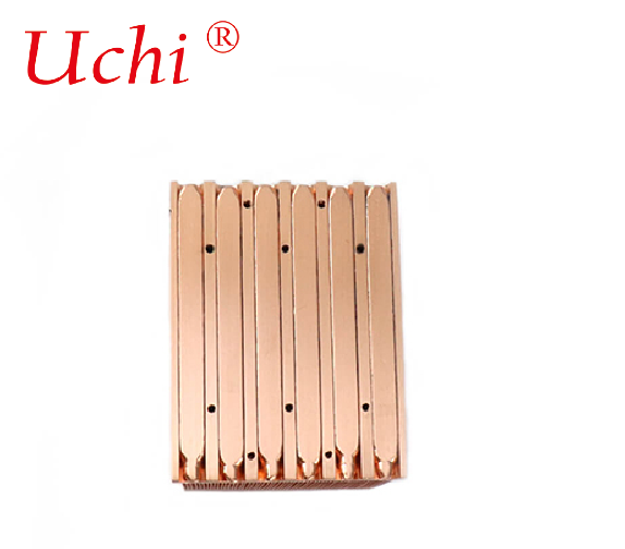 Servers Copper Heat Pipe Radiator Buckle Fin Heat Sink Data Center Cooling