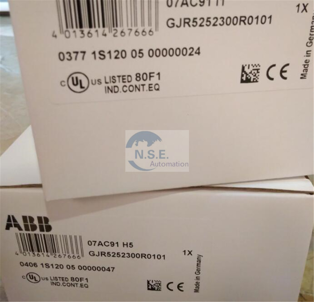 ABB 07AC91 GJR5252300R0101 07AC91: AC31, сетноой-аналогов модуль 8AC I/O, 24VDC, AC: U/I, 12bit+Sign, упаковка морской фабрики 1-wire новая