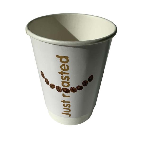 12 Oz PE Lined Custom Printed Paper Cups Double Wall White Flexo Printing