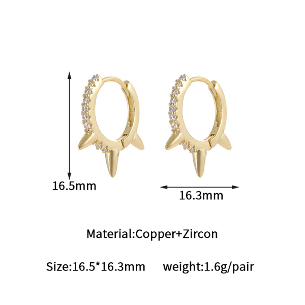 Wholesale 14k Gold Plated Willow Nail Ear Buckle Zircon Earrings Simple Light Luxury Niche Design Bow Jewelry Hoop Earring