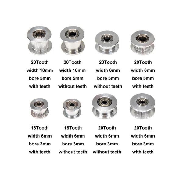 16 Tooth 20 Tooth 2GT 3D Printer Timing Pulley Aluminum alloy