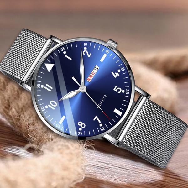 Bilayer Multifunction Watch Stainless Steel Back Bracelet Watch 6mm Thickness