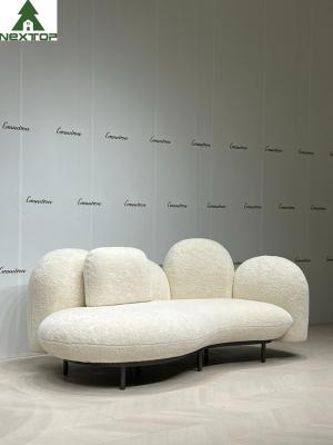 Casa de campo branca dada forma de Sofa For Hotel Room Home do luxuoso dos assentos de veludo 3 da tela