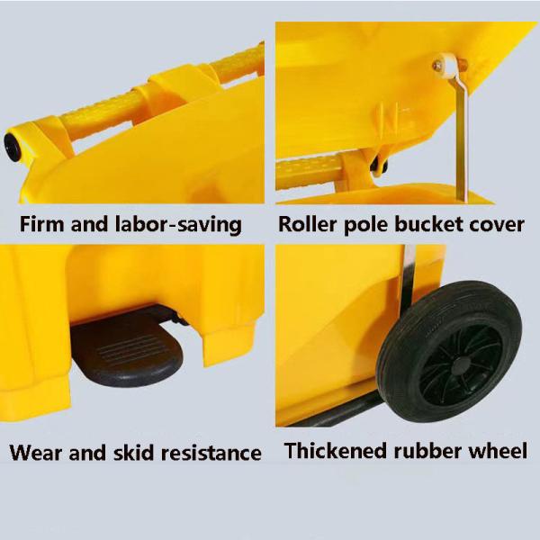 Large Bio Medical Waste Pedal Bins Yellow, Garbage Can, 30L 660L Plastic Medical Waste Trash Cans for Hospital Clinic