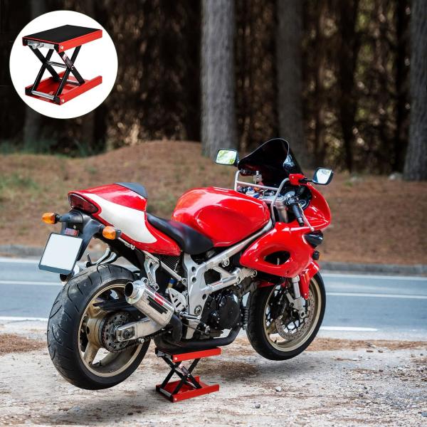 Cor Vermelha 500KG Ferro Motocicleta Reparação Lift Jack Siccor Levante Stand Borracha Antiderrapante Top Motocicleta Lift Jack
