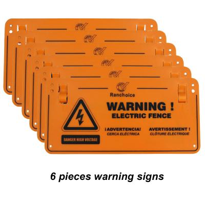6pcs Electric Fence Warning Sign, Plastic Safe Sign, Caution Warning Sign for Electric Fence