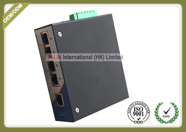 10/100M Railed Optical Media Converter Unmanaged Industrial Switch With 5 RJ45 Ethernet Port