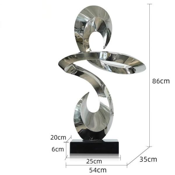 Hotel Lobby Living Room Stainless Steel Ornaments  Abstract Metal Decorations Aisle Entrance Large Floor Art Sculpture