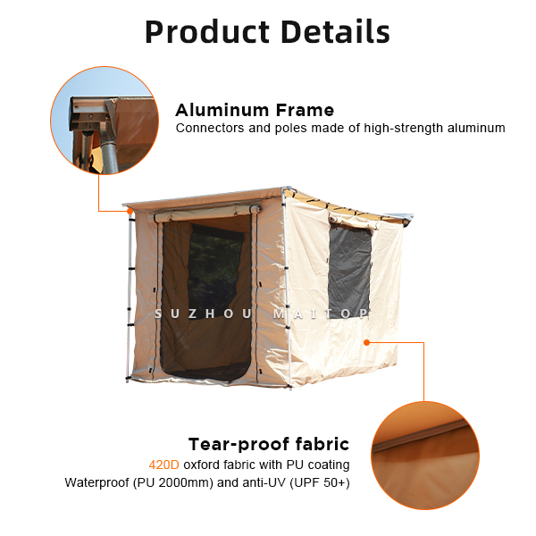 Кэмпинг-автомобильный тент PU 2000 Автомобильный тент с боковыми стенами для переодевания на улице