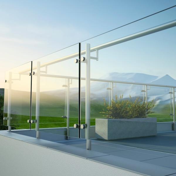 Balustrade en verre trempé sans couleur, sécurité en verre trempé Manche personnalisée