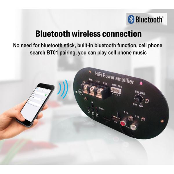 50W Subwoofer Tube TF Card BT Mainboard Audio Accesorio AMPLIFICADOR DE CAR El molde privado NO