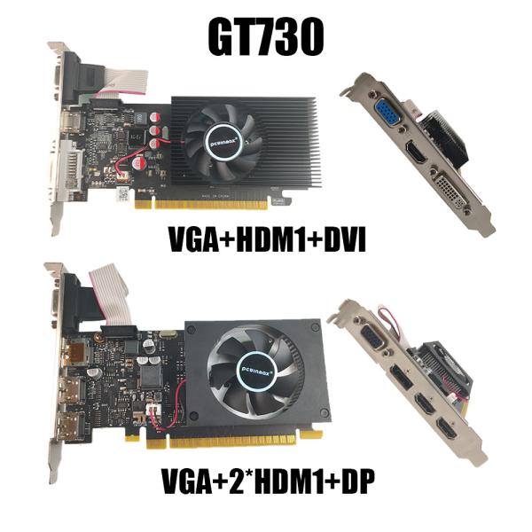 GeForce GT 730K 2GB DDR5 64 бит Нижний профиль GK208 VGA+HD+DVI Интерфейс Графические карты 192SP