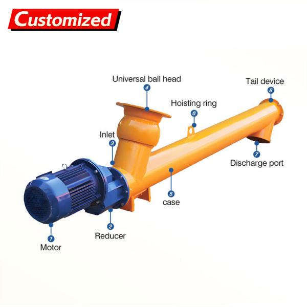 custom Adjustable Speed Building Industry Spiral Screw Conveyor for Cement Fertilizer Flexible Granular Sugar  Cement  Auger Feeders