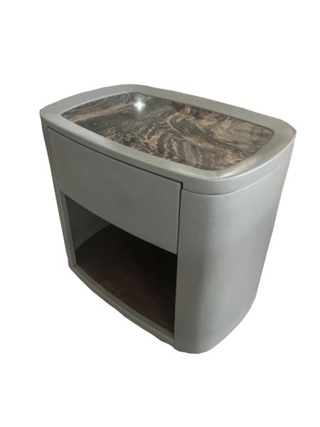 Marble top vinyl upholstery Custom made 1-drawer night stand of 5-star hotel bedroom furniture,bed side table