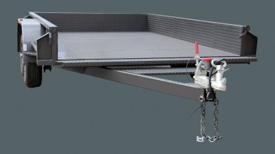 16  X 6 Flatbed Car Trailer / Tandem Axle Auto Carrier Trailer With Electric Braking Axle