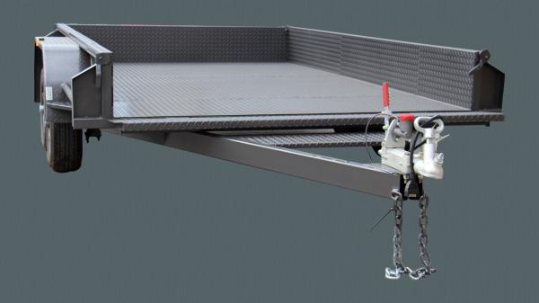 16  X 6 Flatbed Car Trailer / Tandem Axle Auto Carrier Trailer With Electric Braking Axle