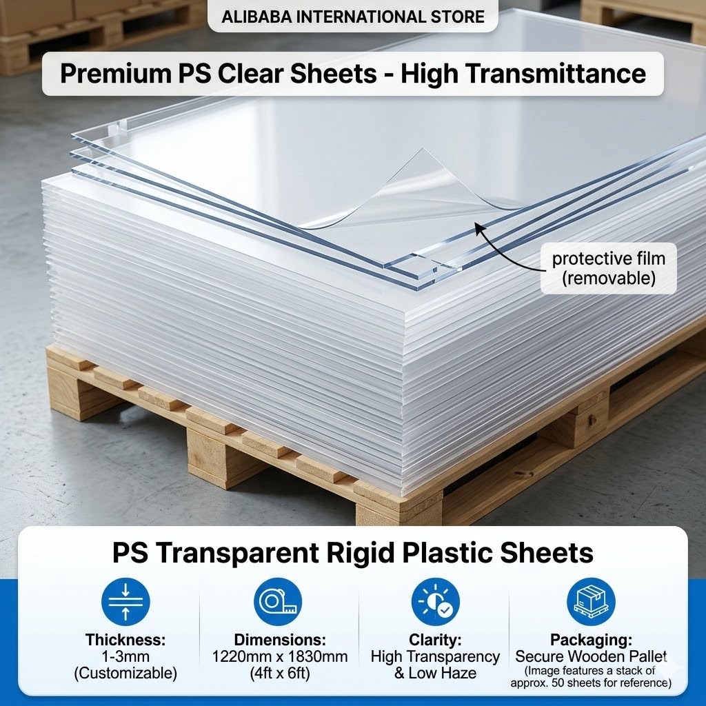 High Clarity Custom Clear PS Polystyrene Sheets For Art and Photo Frame