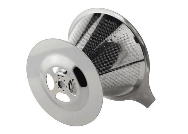 Double Layer Mesh Stainless Steel Coffee Filter Cone For 2  Cups , 85mm Height