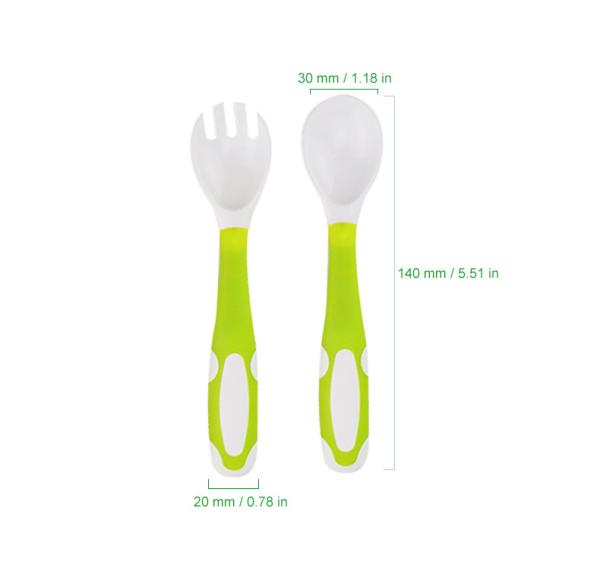 Heat Proof Silicone Baby Spoon Easy Grip / Self Feeding Safely Design