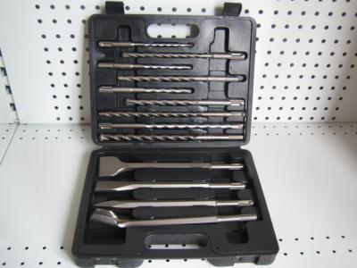 13-piece SDS-plus hammer drill set in Plastic box, single or cross tip