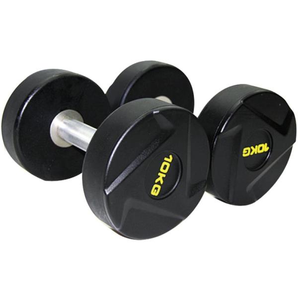 Commercial PU Rubber Dumbbell Set 20kg 10kg Eco Friendly