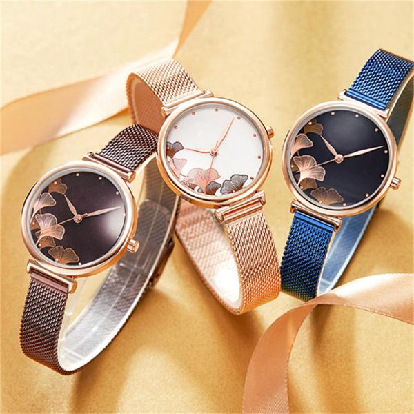 9mm Case Women Quartz Wrist Watch Symmetrical 3ATM Waterproof