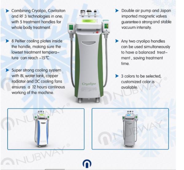 3 in 1 cryolipolysis cavitaion and RF with 5 handles cool sculpting cryolipolysis  fat reduction slimming beautymachine