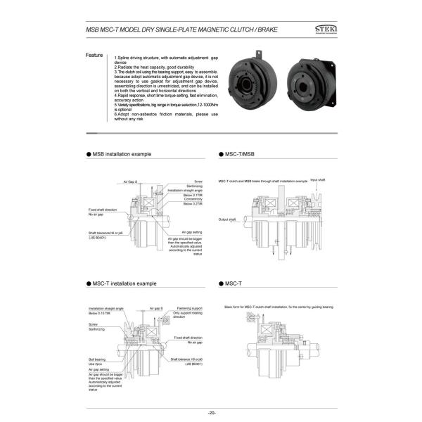 MSB dry single plate electromagnetic brake for food machinery alternative TWINFLEX