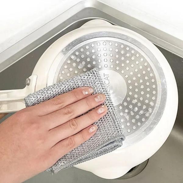 KILINE Non Scratch Wire Dishcloth Wet And Dry Cleaning Cloths Travel Household Cleaning Supplies Tools
