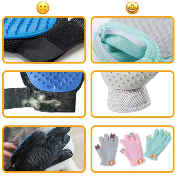 Customized Pet Grooming Gloves For Deshedding Dog Long Hair Removal Comb