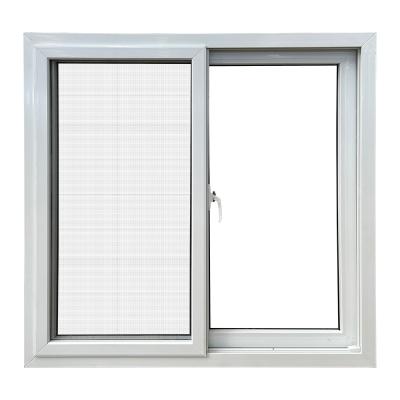 fenêtre coulissante en verre trempé en PVC avec écran à mouche fenêtre coulissante double vitrage