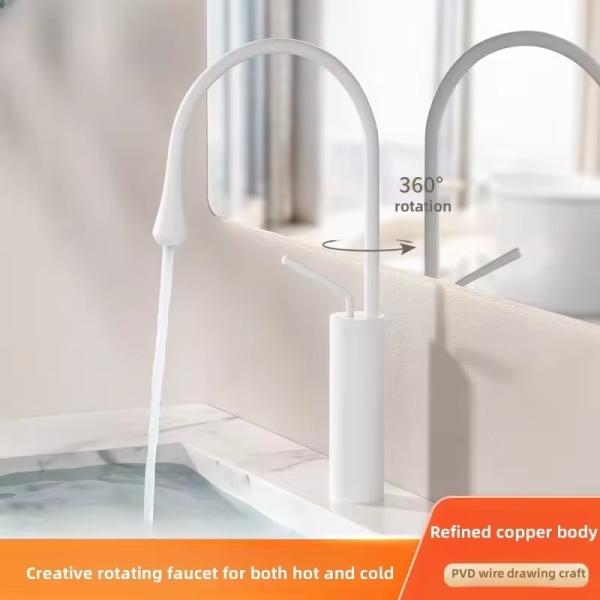 Single Hole Lizhen Hwa.Con Light luxury Hot and Cold Water Faucet for Kitchen Bathroom