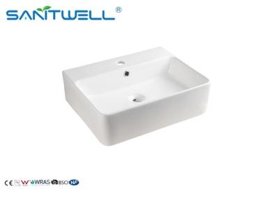 Bacia cerâmica da arte do estilo luxuoso, bacia da bancada do banheiro com forma do retângulo