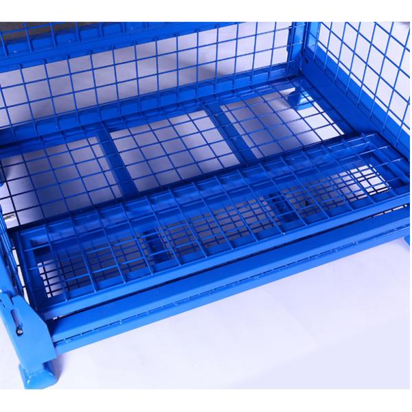 Customized Stackable Pallet Cage Powder Coating Steel Bulk Bins 1000kg Load Capacity