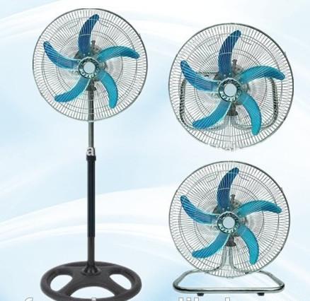 High Velocity Industrial Stand Wall Floor Fan , 18 Inch Metal Blades 3 In 1 Fan