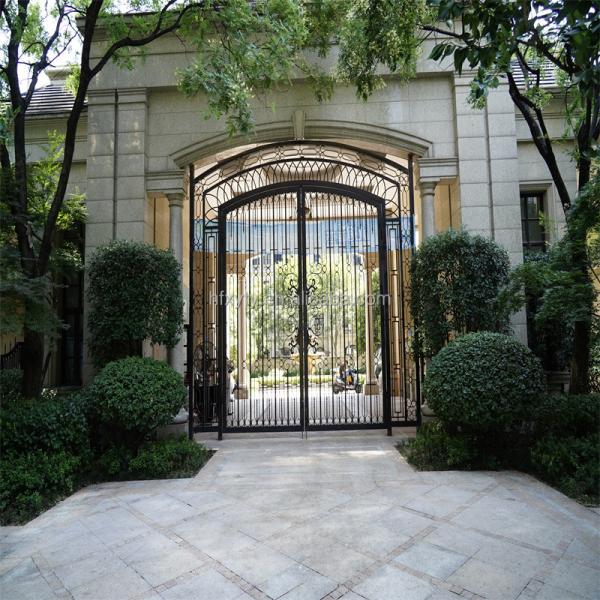Entrance Trellis Wrought Iron Metal Gates Door Powder Coating OEM