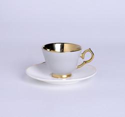 Porcelain Fashion Coffee Cupss 120ml With Electroplating Gold Plated