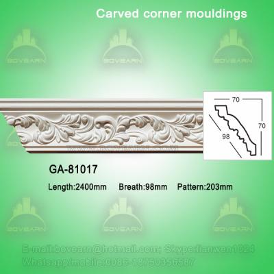 Good Quality European- style Decorative PU Carved Crown Moulding for Ceiling