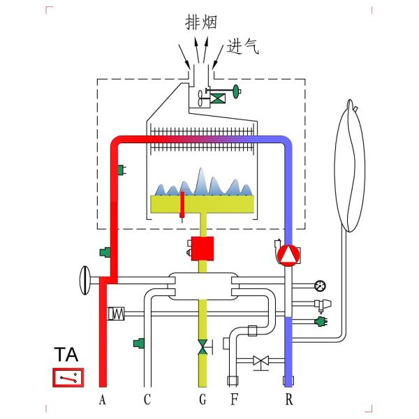 Environmental Protection Wall Hung Gas Boiler , Gas Type NG / LPG