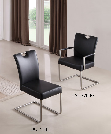 Stylish Comfortable Modern Leather Dining Chair With Stainless Steel Frame