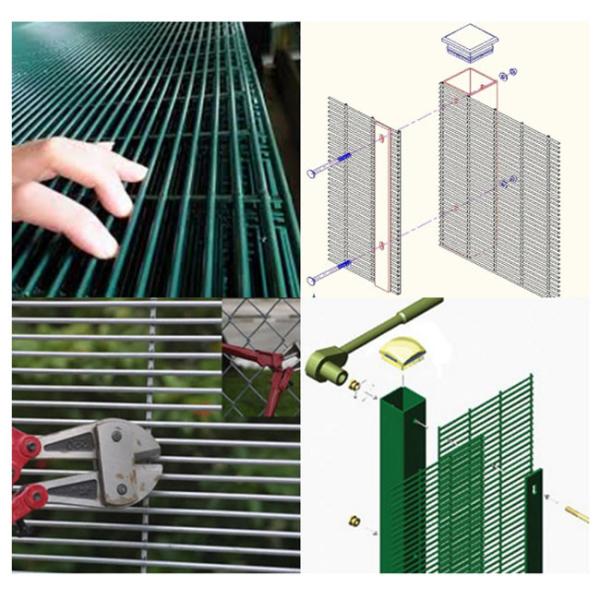 Powder Coated High Security 358 Anti Climb Mesh Fence Heat Treated
