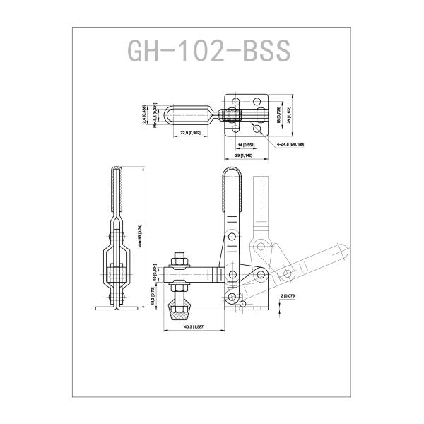 Jointech 100kg Capacity SUS201 Vertical Handle Toggle Clamp