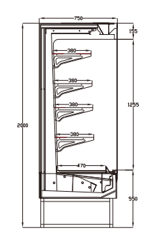 Restaurant Style Refrigerator With Tilted Back Post